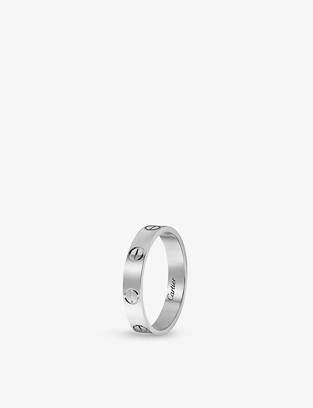 Cartier Womens Platinum Love Mini 18ct White-gold Wedding Ring