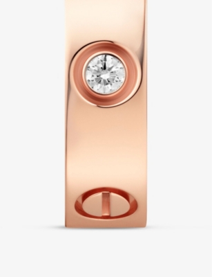 Shop Cartier Women's Rose Gold Love 18ct Rose-gold And 0.22ct Brilliant-cut Diamond Wedding Ring