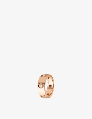 CARTIER: LOVE 18ct rose-gold and 0.46ct diamond ring