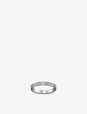 CARTIER: LOVE small 18ct white-gold and 0.19ct brilliant-cut diamond wedding ring