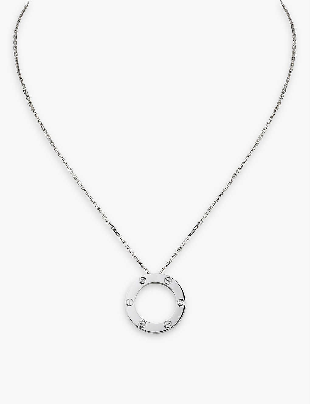 Cartier Womens White Gold Love 18ct White-gold And 0.07ct Diamond Necklace