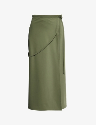 LEMAIRE: Tailored mid-rise wool midi skirt