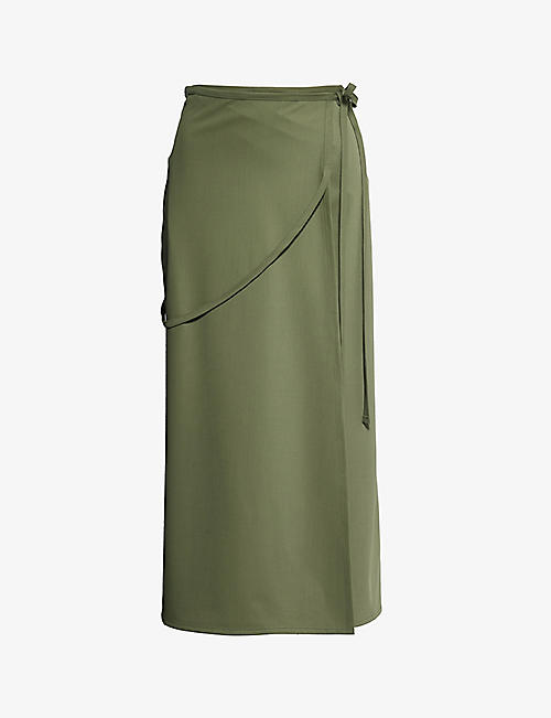 LEMAIRE: Tailored mid-rise wool midi skirt