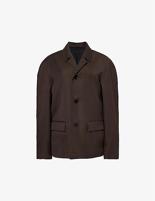 LEMAIRE: Single-breasted wool and linen-blend coat