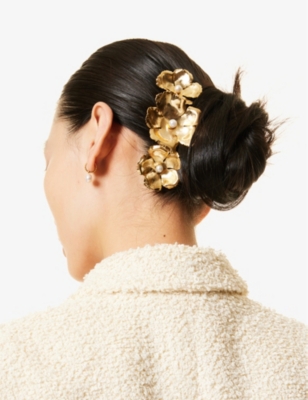 Shop Lelet Ny Eden Flower-design Stainless-steel Hairclip In Gold