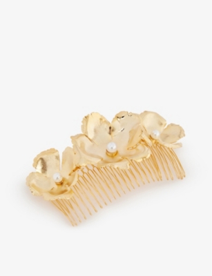 Lelet Ny Womens Gold Eden Flower-design Stainless-steel Hairclip