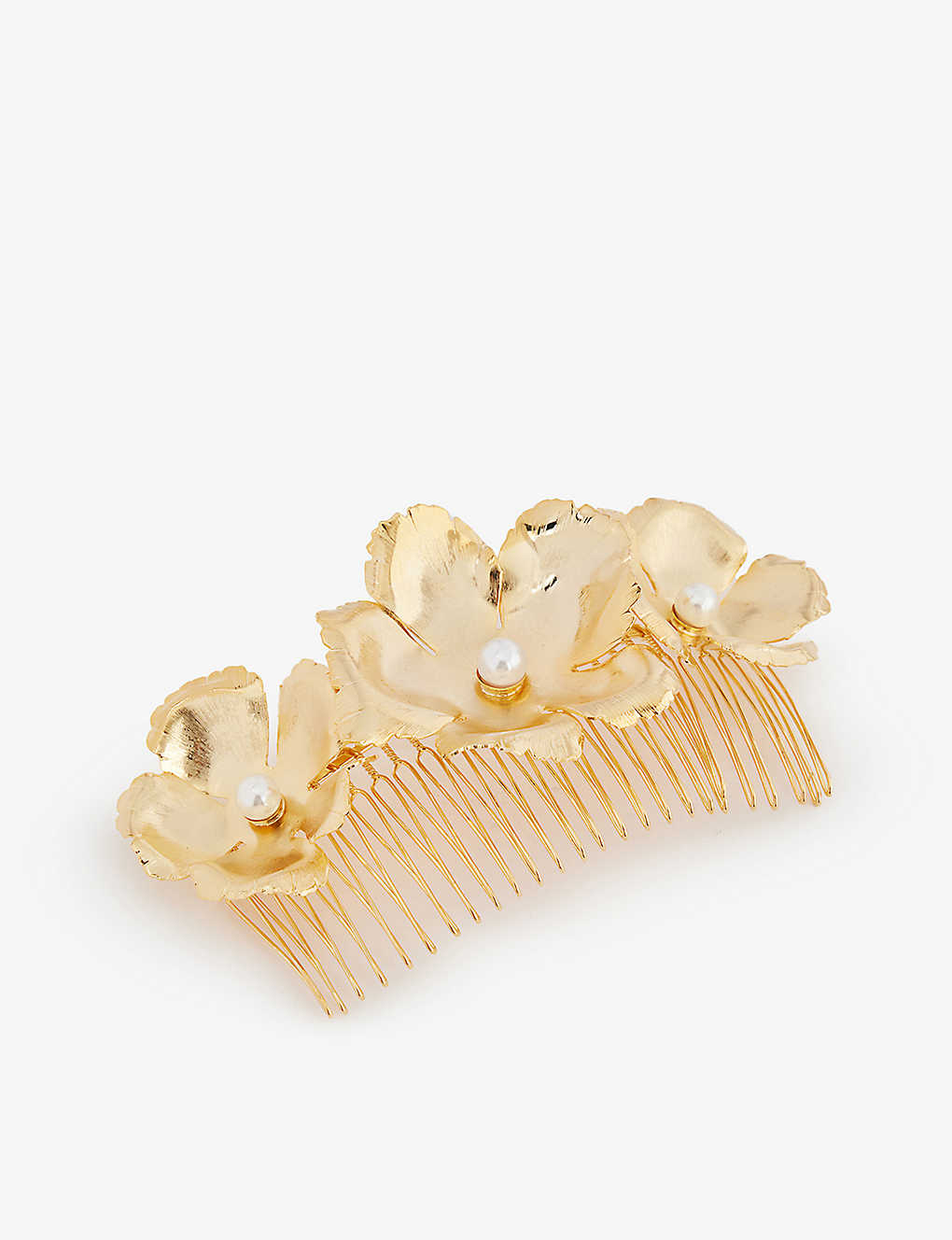 Lelet Ny Womens Gold Eden Flower-design Stainless-steel Hairclip