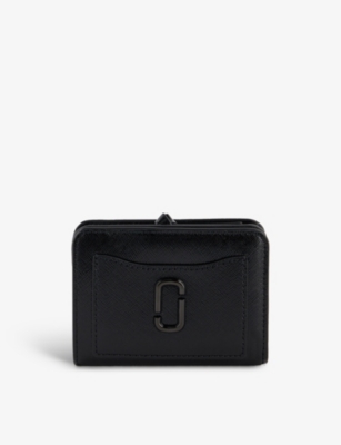 Marc Jacobs Womens Black Compact Mini Logo-plaque Leather Wallet