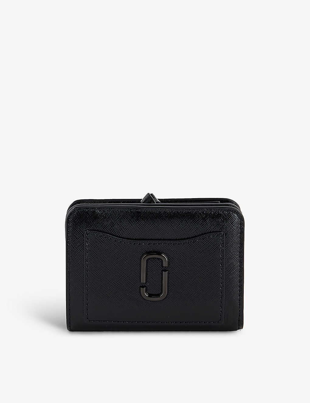 Marc Jacobs Womens Black Compact Mini Logo-plaque Leather Wallet