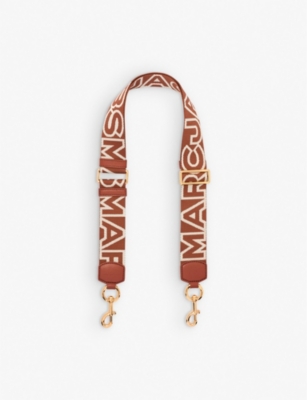 Marc Jacobs Argan Oil Multi Logo-print Adjustable Woven Strap