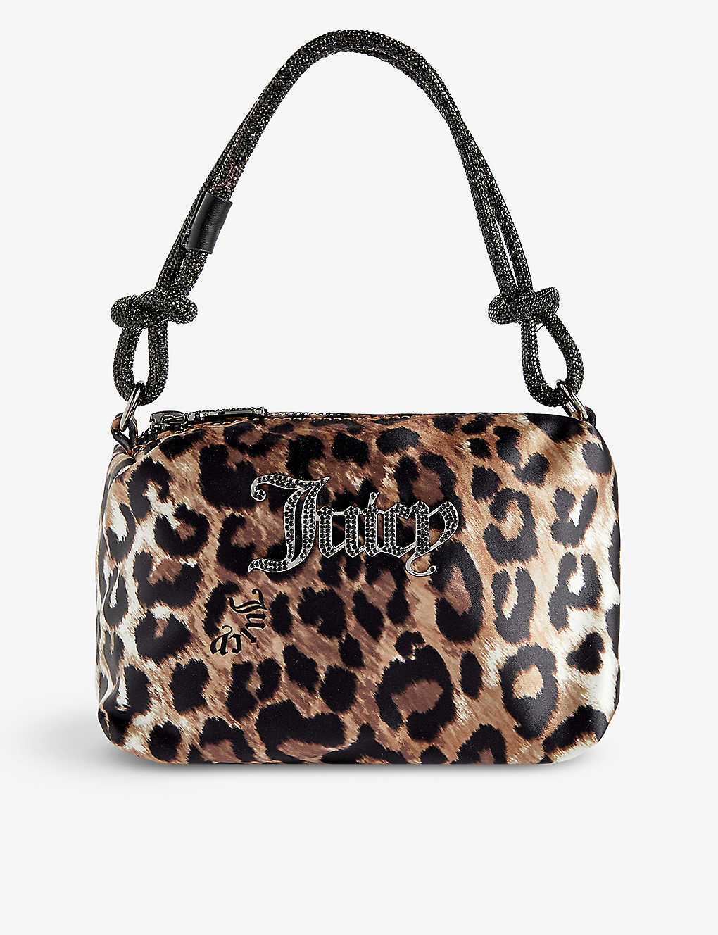 Juicy Couture Womens Natural Leopard493 Crystal-embellished Branded Silk Top-handle Bag