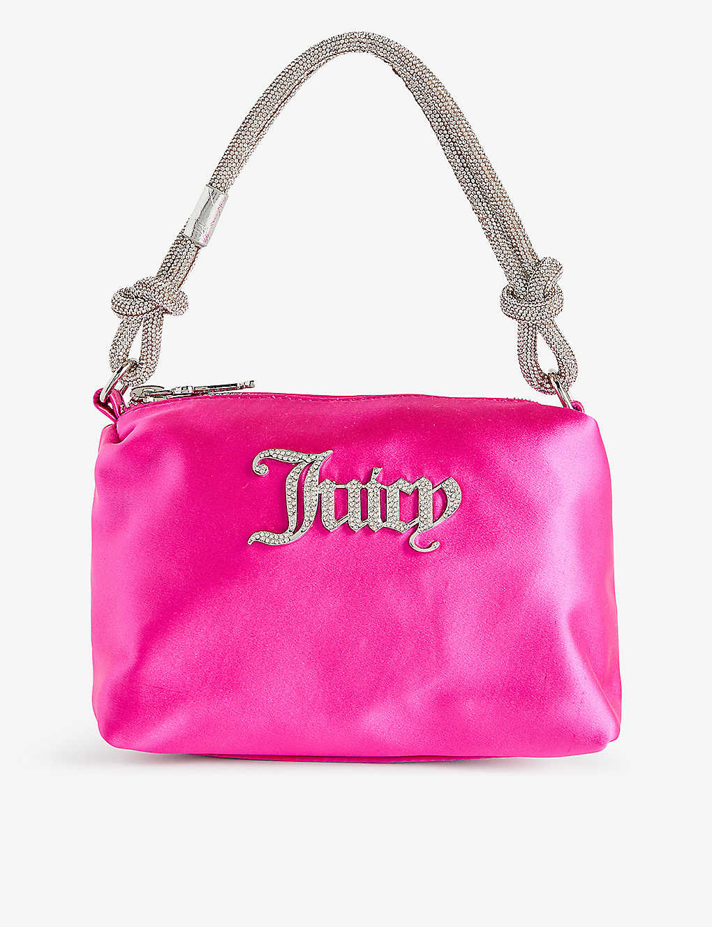 Juicy Couture Womens Pink Glo166 Crystal-embellished Branded Silk Top-handle Bag