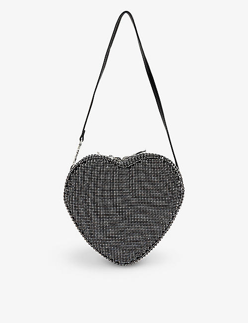 JUICY COUTURE: Heart-shaped crystal-embellished mesh shoulder bag