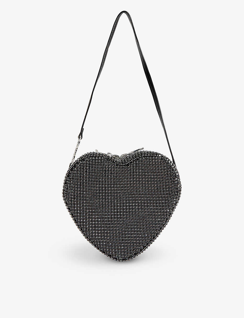Juicy Couture Womens Black101 Heart-shaped Crystal-embellished Mesh Shoulder Bag