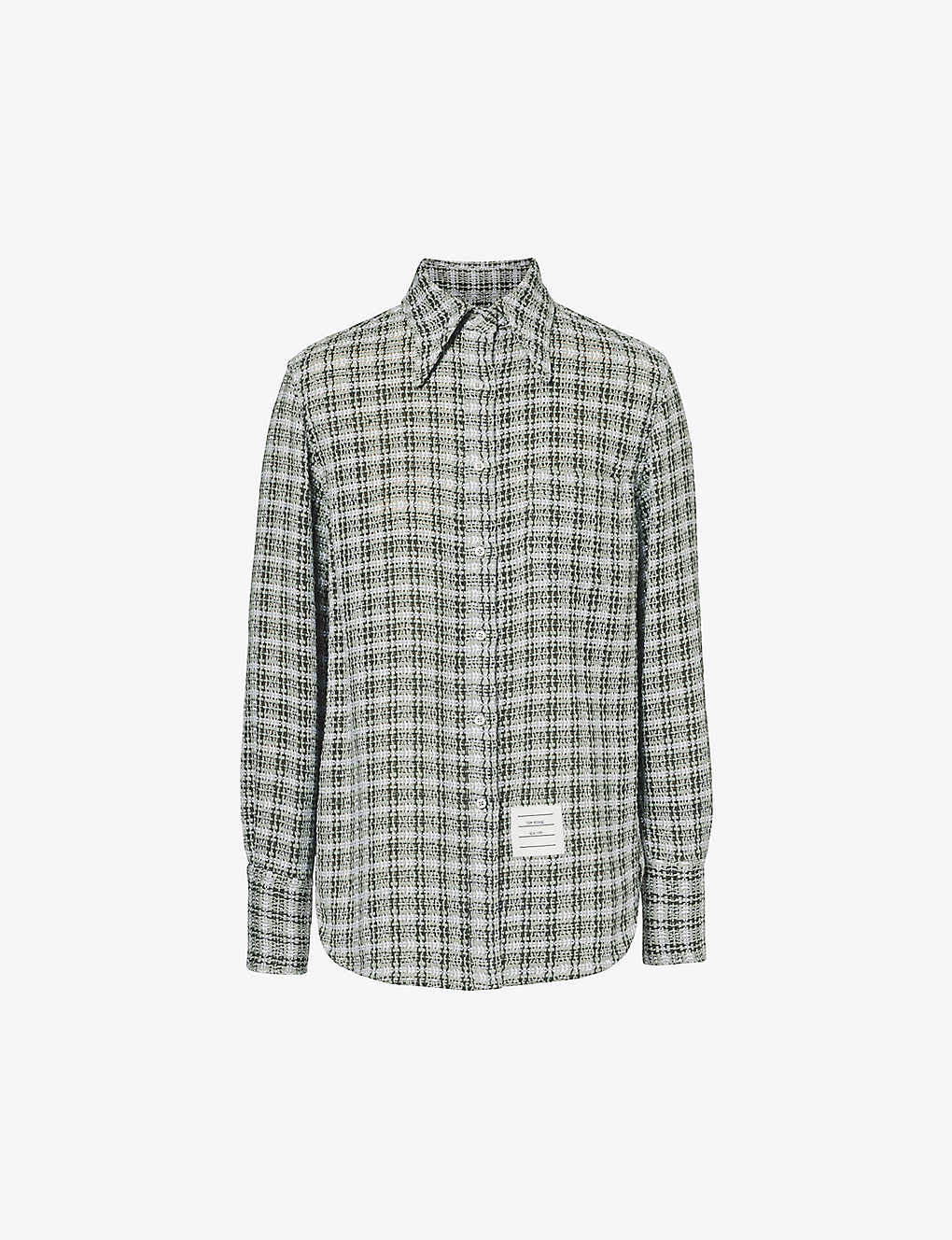 Thom Browne Easy Logo-appliqué Cotton Shirt In Grey