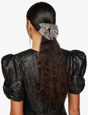 Shop Jennifer Behr Belle Crystal-embellished Satin Hair Clip