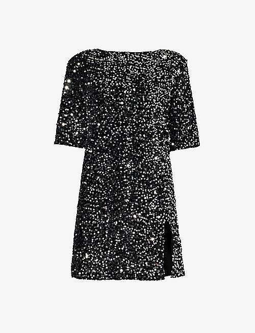 4TH & RECKLESS: Marca sequin-embellished woven mini dress
