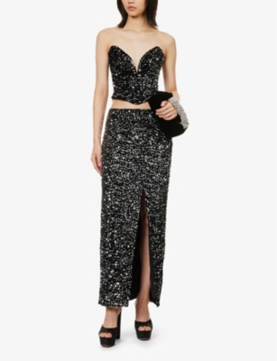 Shop 4th & Reckless Women's Multi Celio Sequin-embellished Woven Midi Skirt