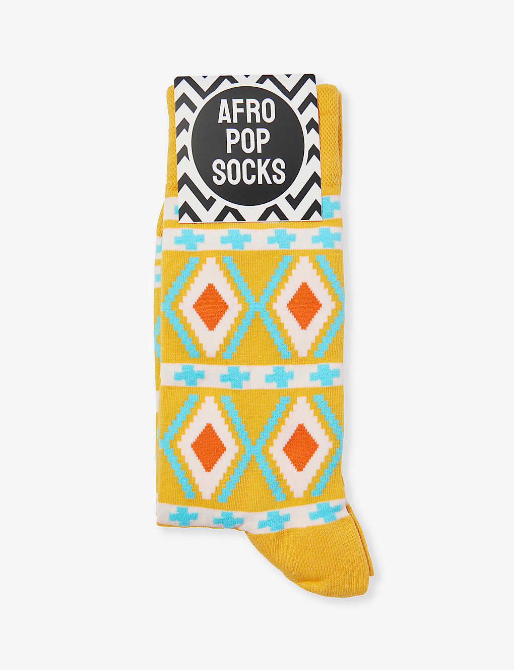 Afropop Socks Mens Nomad Graphic-print Knitted Stretch-cotton Blend Socks