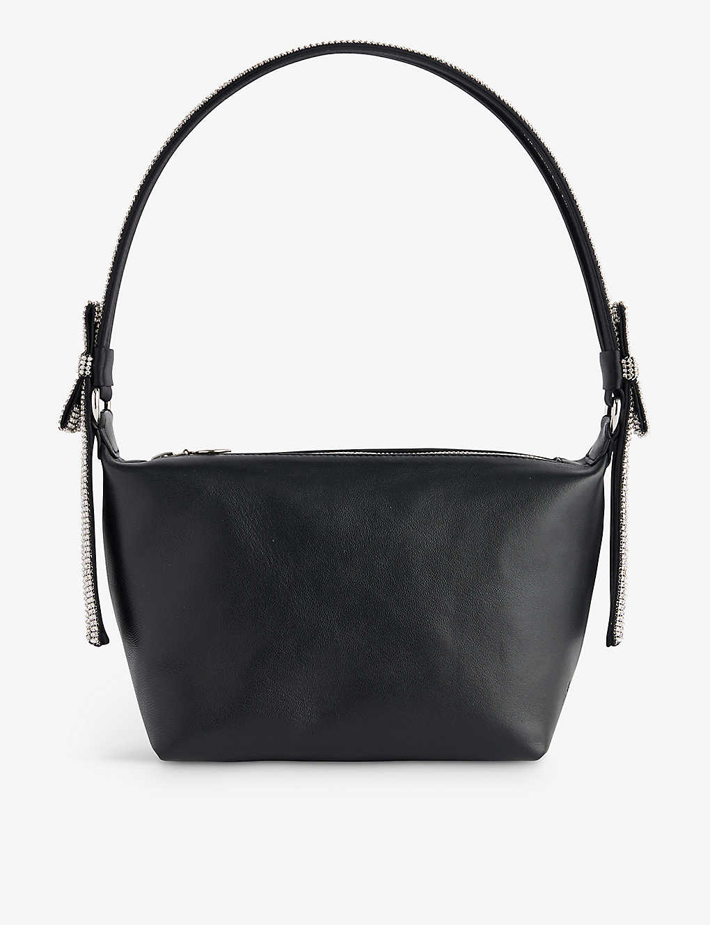 Kara Crystal-strap Leather Tote Bag In Black