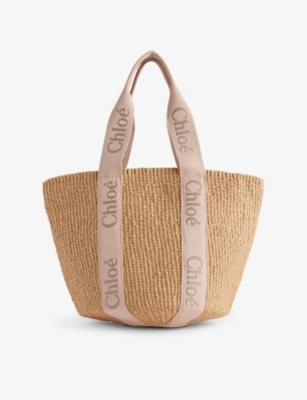 CHLOE: Woody large paper tote bag