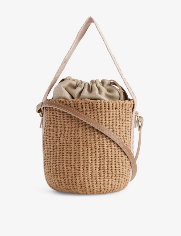 Woody small paper bucket bag