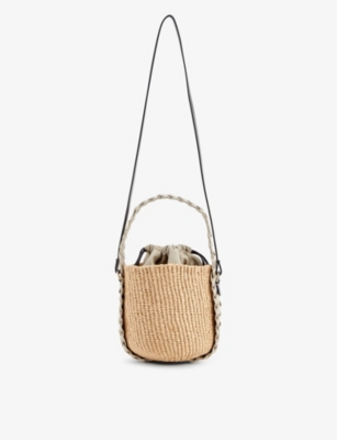 Shop Chloé Chloe Womens Pastel Grey Woody Small Paper Basket Bag