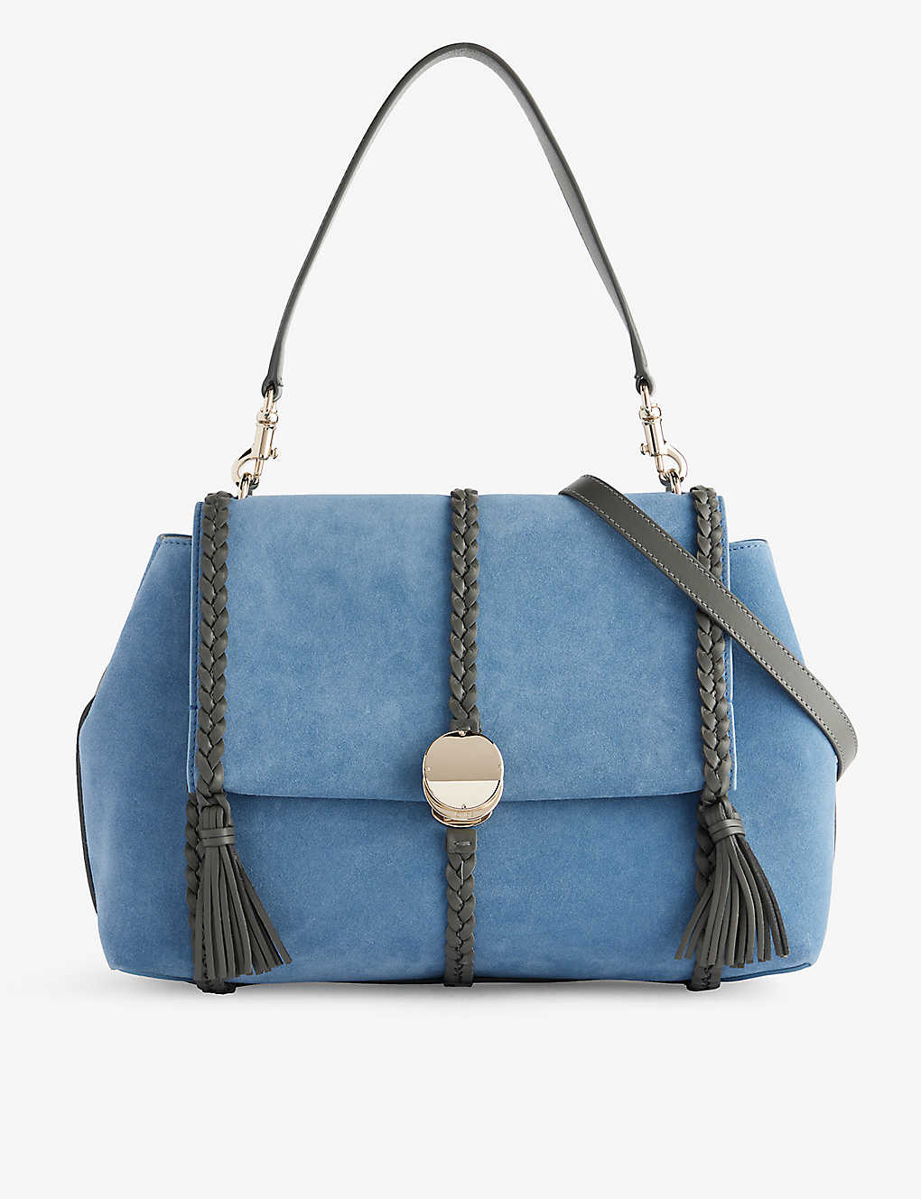 Chloé Chloe Womens Heaven Blue Penelope Medium Leather Shoulder Bag
