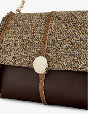 Chloé Chloe Womens Multicolor Yellow 1 Penelope Large Tweed-panel Leather Shoulder Bag In Multicolor Yellow 1