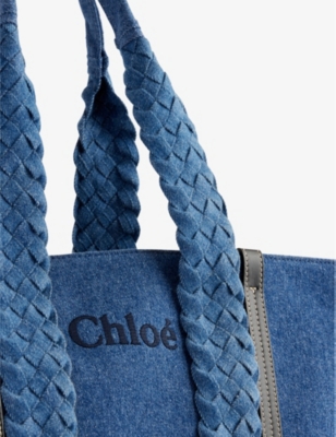 Shop Chloé Woody Large Denim Tote Bag