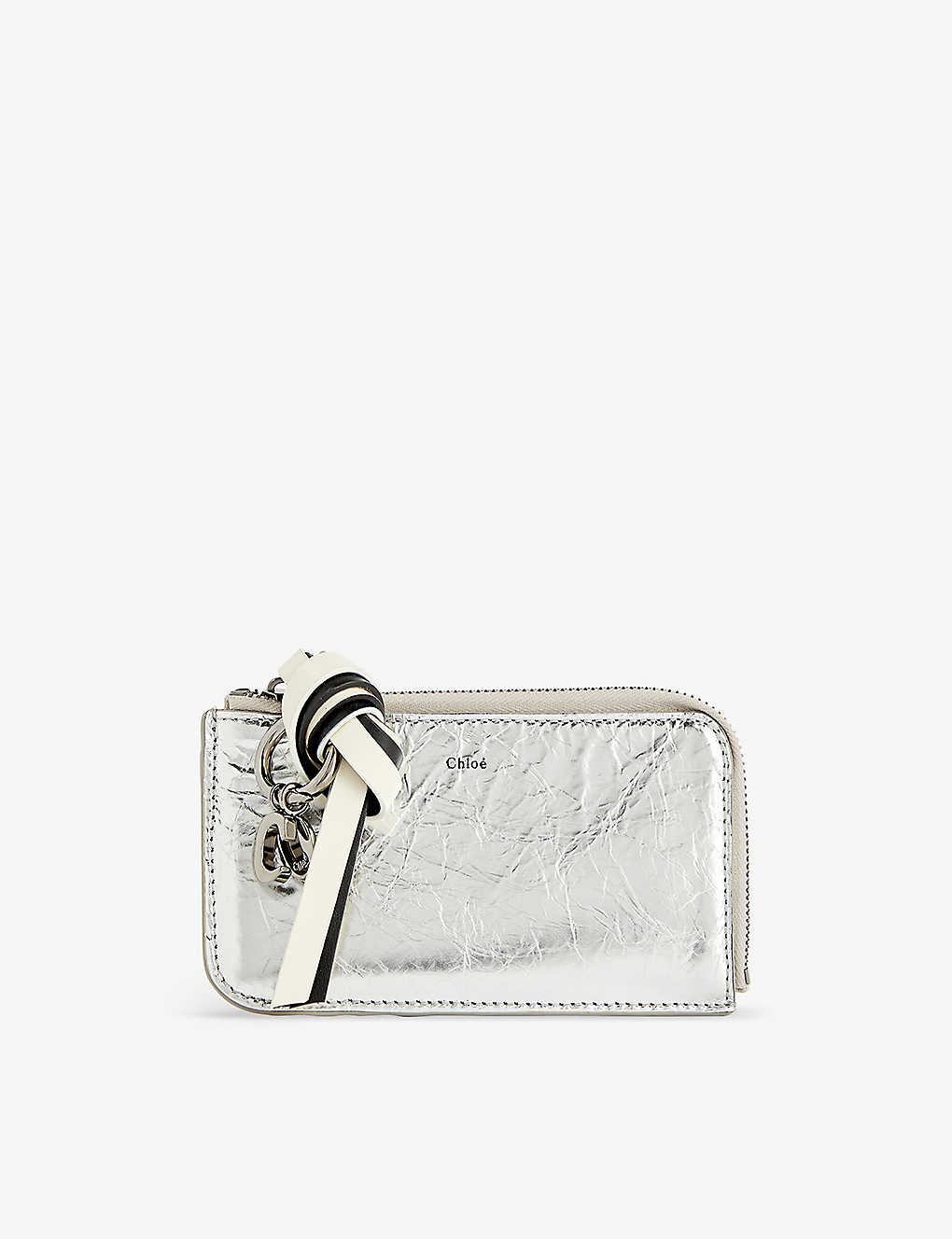 Chloé Chloe Womens Silver Alphabet Logo-charm Leather Wallet