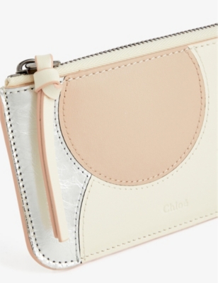 Shop Chloé Chloe Womens Multicolor Pink 1 Moona Logo-embossed Leather Wallet