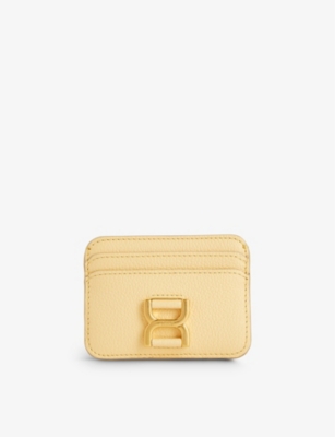Shop Chloé Marcie Leather Card Holder In Softy Yellow