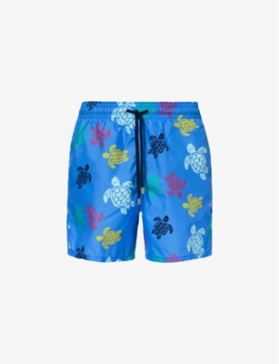 Shop Vilebrequin Moorea Graphic-print Recycled-polyamide Swim Shorts In Blue