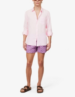 Vilebrequin Caroubis Solid Shirt In Linen In Ballerine