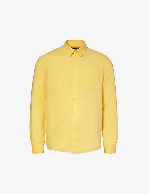 VILEBREQUIN: Caroubis brand-embroidered regular-fit linen shirt