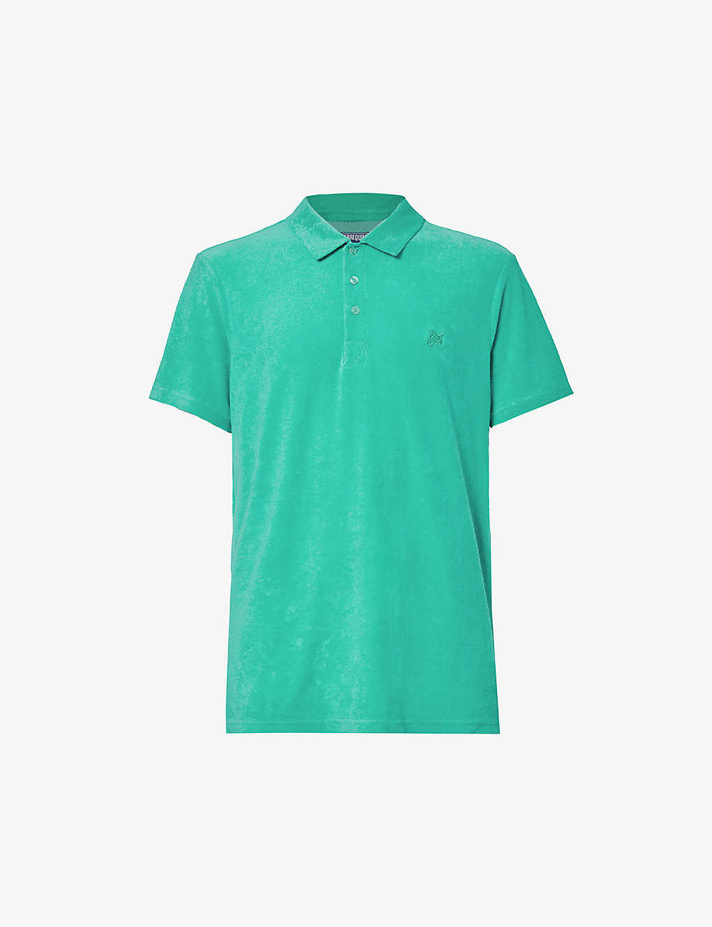Vilebrequin Mens Vert Tropezien Phoenix Brand-embroidered Cotton-blend Polo Shirt