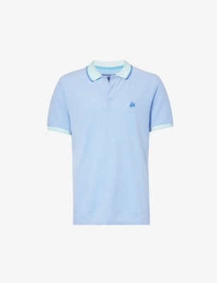 Vilebrequin Mens Thalassa Palatin Brand-embroidered Cotton Polo Shirt In Blue