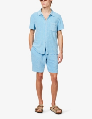 Shop Vilebrequin Bermuda Elasticated-waist Cotton-blend Shorts In Source