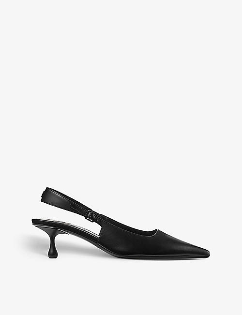 JIMMY CHOO: Amel 50 slingback leather heeled courts