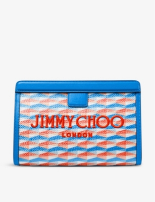 JIMMY CHOO: Avenue canvas and leather pouch