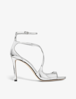 JIMMY CHOO: Azia 95 leather heeled sandals