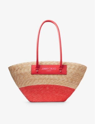 JIMMY CHOO: Beach raffia tote bag