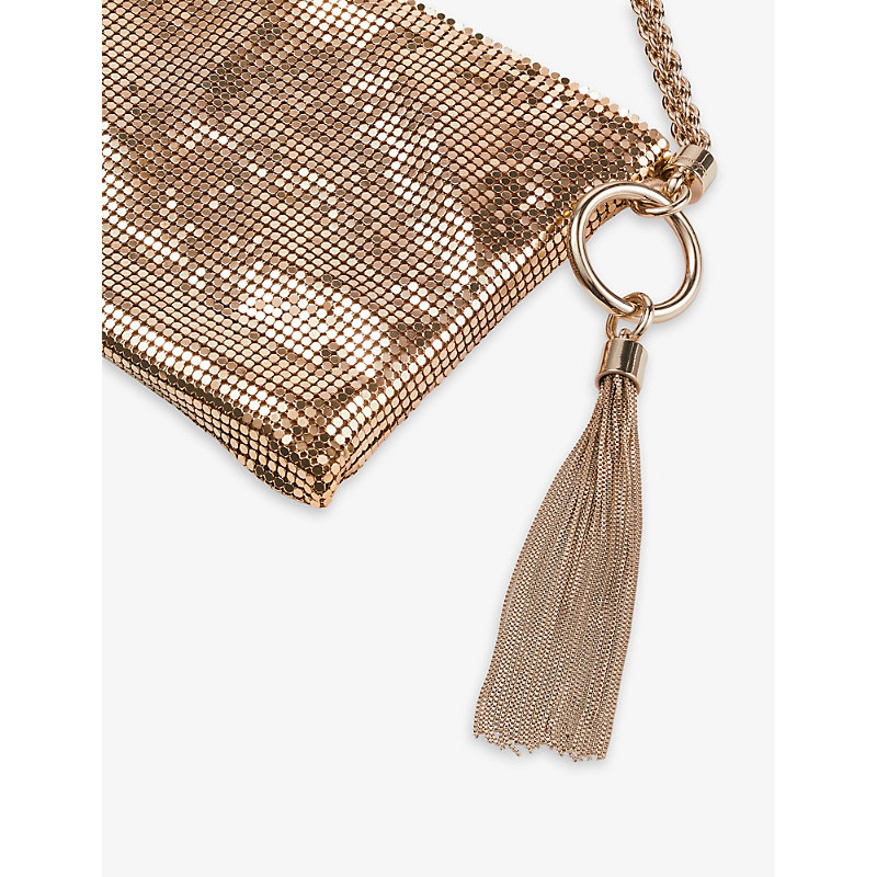Shop Jimmy Choo Gold Callie Mini Metal-mesh Clutch Bag