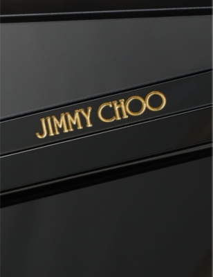 Shop Jimmy Choo Women's Black Candy Logo-embellished Acrylic Clutch Bag