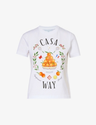 Shop Casablanca Women's Casa Way Casa Way Brand-print Organic Cotton T-shirt