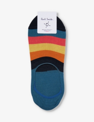 PAUL SMITH: Stripe low-rise stretch-organic-cotton-blend socks