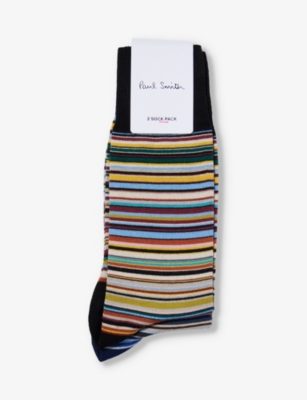 PAUL SMITH: Signature stretch-cotton-blend socks pack of two