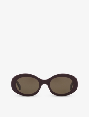 CELINE: CL40194U Triomphe oval-frame acetate sunglasses