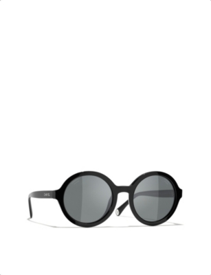 Pre-owned Chanel Womens Brown Round-frame Sunglasses